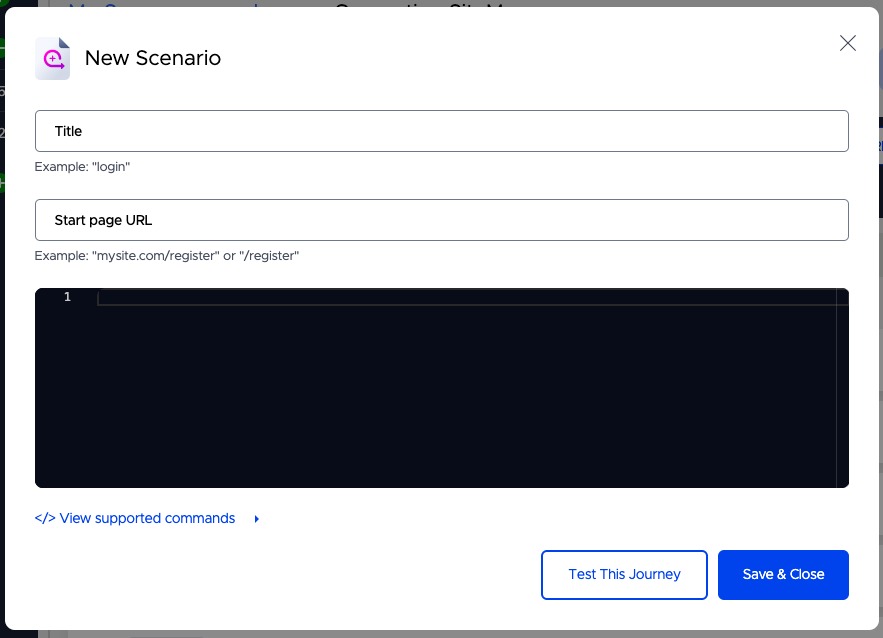 New scenario form.
