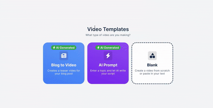 An example of inputting the information required to create a video using the Blog to Video template.
