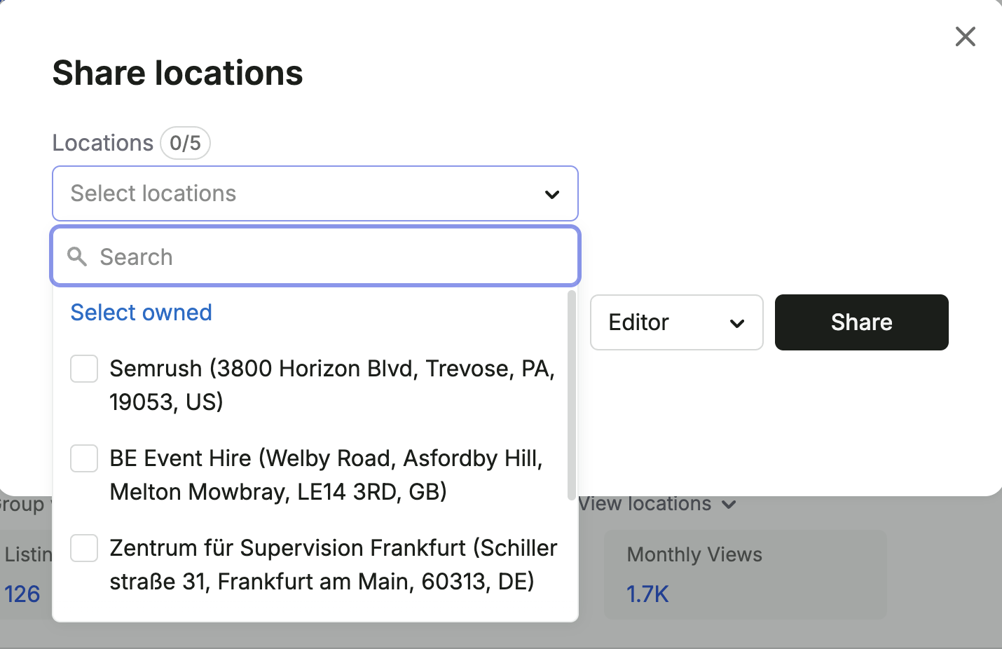 How To Share a Location in Semrush Local Tools image 2